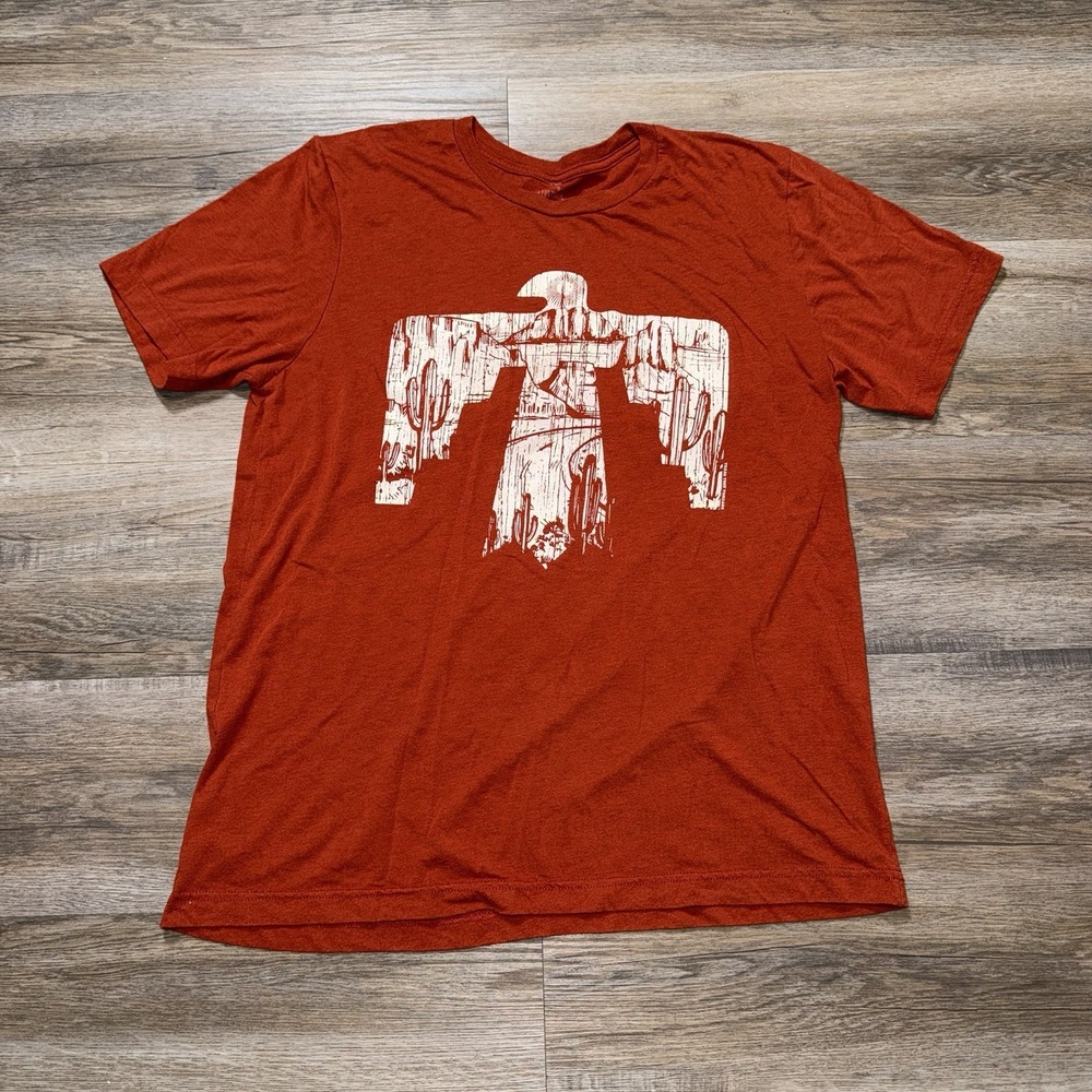 Texas True Threads Desert Thunderbird Shirt Womens Large Brick-Colored Cactus